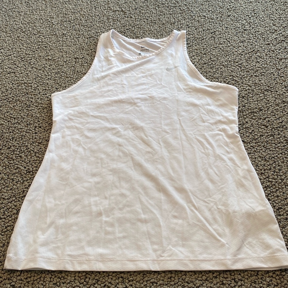 Nike Pro Dri-Fit White Tank Top Size Youth Large in EUC